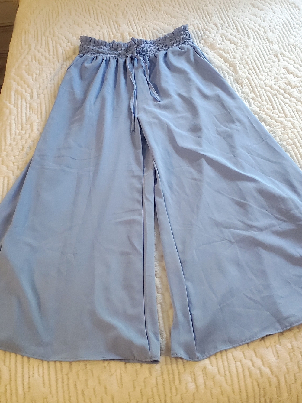 Beautiful Perwinkle Blue Wide-Leg Flowing Pants.